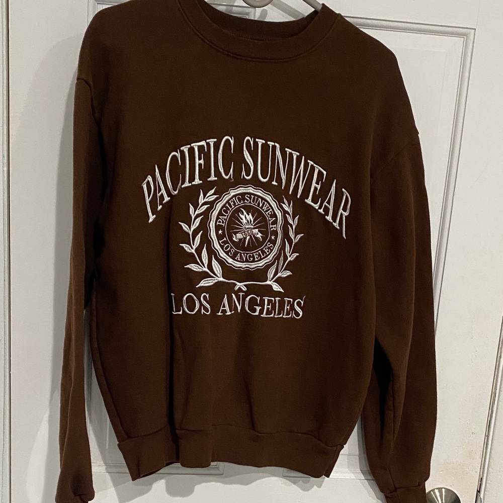 Pacific Sunwear Dark Brown Crewneck Sweater